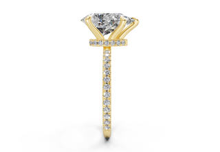 Lotus Pave 1.8mm Enagaement Ring