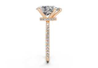 Lotus Pave 1.8mm Enagaement Ring