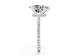 Lotus Pave 1.8mm Enagaement Ring