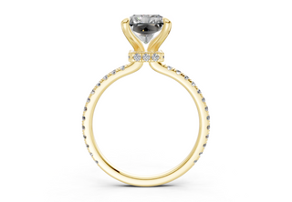 Lotus Pave 1.8mm Enagaement Ring