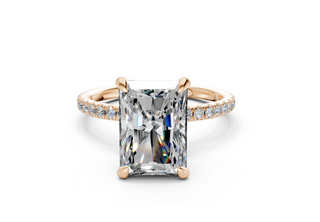 Lotus Pave 1.8mm Enagaement Ring