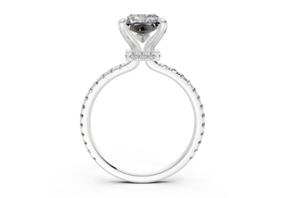 Lotus Pave 1.8mm Enagaement Ring