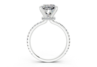 Lotus Pave 1.8mm Enagaement Ring