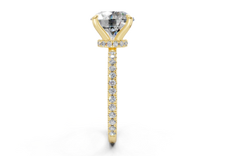 Lotus Pave 1.8mm Enagaement Ring