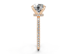 Lotus Pave 1.8mm Enagaement Ring