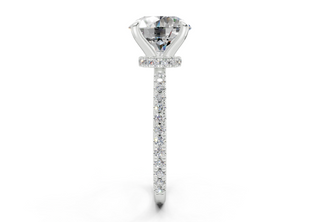 Lotus Pave 1.8mm Enagaement Ring