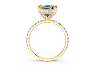 Saffron Pave 2mm Enagaement Ring