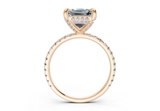 Saffron Pave 2mm Enagaement Ring