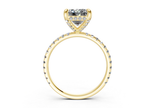 Saffron Pave 2mm Enagaement Ring