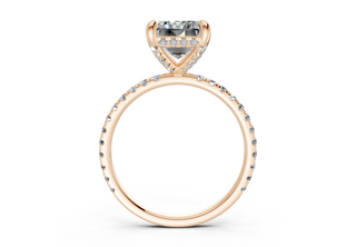 Saffron Pave 2mm Enagaement Ring