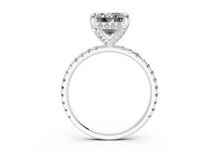 Saffron Pave 2mm Enagaement Ring