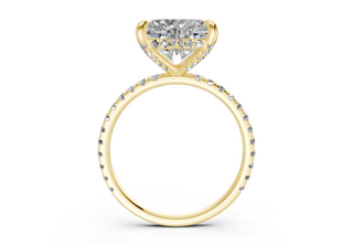 Saffron Pave 2mm Enagaement Ring