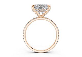 Saffron Pave 2mm Enagaement Ring