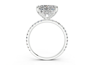 Saffron Pave 2mm Enagaement Ring