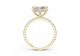 Saffron Pave 2mm Enagaement Ring