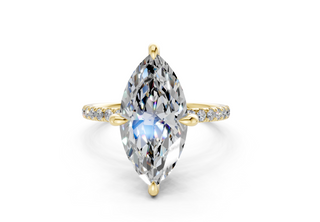 Saffron Pave 2mm Enagaement Ring