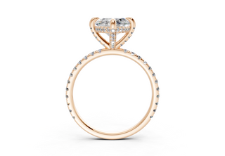 Saffron Pave 2mm Enagaement Ring