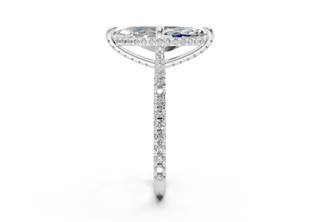 Saffron Pave 2mm Enagaement Ring