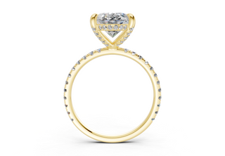 Saffron Pave 2mm Enagaement Ring