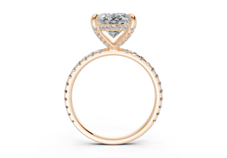 Saffron Pave 2mm Enagaement Ring