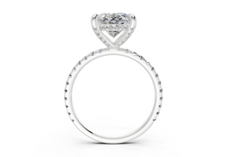 Saffron Pave 2mm Enagaement Ring