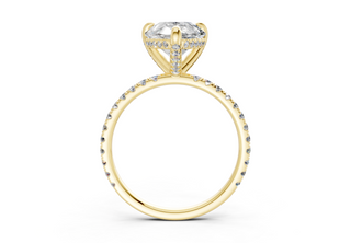 Saffron Pave 2mm Enagaement Ring