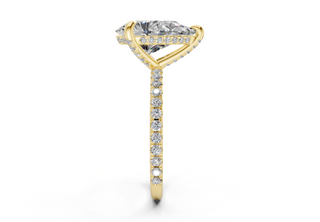 Saffron Pave 2mm Enagaement Ring