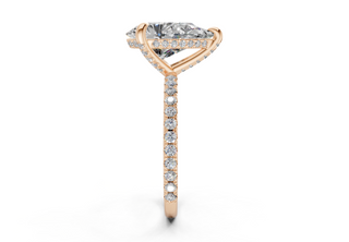 Saffron Pave 2mm Enagaement Ring