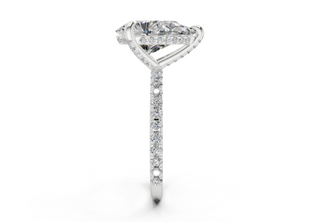 Saffron Pave 2mm Enagaement Ring