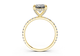 Saffron Pave 2mm Enagaement Ring