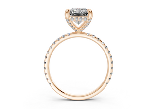 Saffron Pave 2mm Enagaement Ring