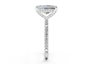 Saffron Pave 2mm Enagaement Ring