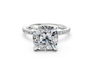 Saffron Pave 2mm Enagaement Ring