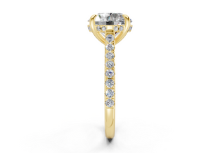 Petunia Pave 2mm Enagaement Ring