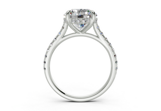 Petunia Pave 2mm Enagaement Ring