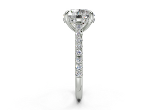 Petunia Pave 2mm Enagaement Ring