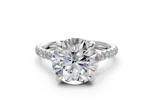 Petunia Pave 2mm Enagaement Ring