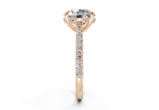 Petunia Pave 2mm Enagaement Ring