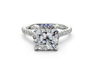 Petunia Pave 2mm Enagaement Ring