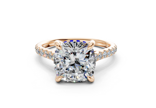 Petunia Pave 2mm Enagaement Ring