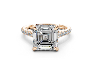 Petunia Pave 2mm Enagaement Ring