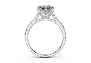 Petunia Pave 2mm Enagaement Ring