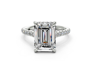 Petunia Pave 2mm Enagaement Ring