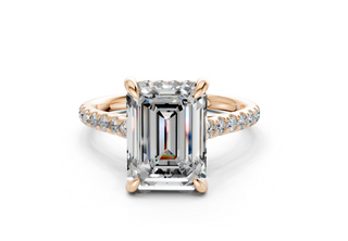 Petunia Pave 2mm Enagaement Ring