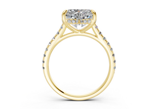 Petunia Pave 2mm Enagaement Ring