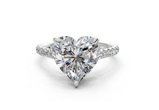 Petunia Pave 2mm Enagaement Ring