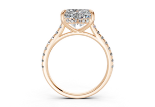 Petunia Pave 2mm Enagaement Ring