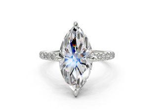 Petunia Pave 2mm Enagaement Ring