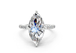 Petunia Pave 2mm Enagaement Ring