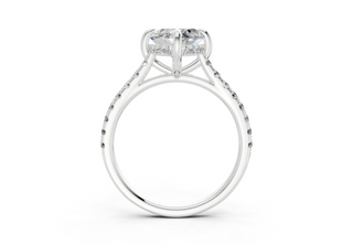 Petunia Pave 2mm Enagaement Ring